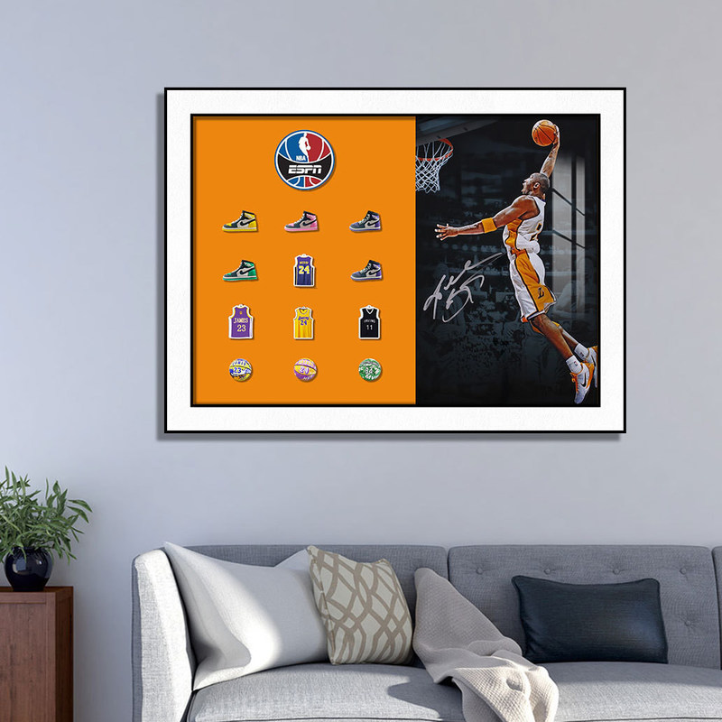 COATING moderno elegante basquete Jordan LeBron James pintura decorativa para pendurar na sala de estar varanda quarto quarto quarto infantil