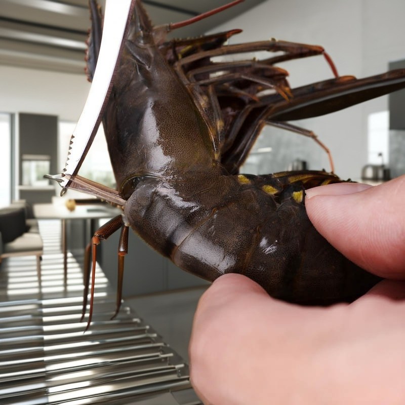 Escorregadores de vegetais Escorregadores de camarão de aço inoxidável Escorregador de camarão para a preparação de peixe e camarão