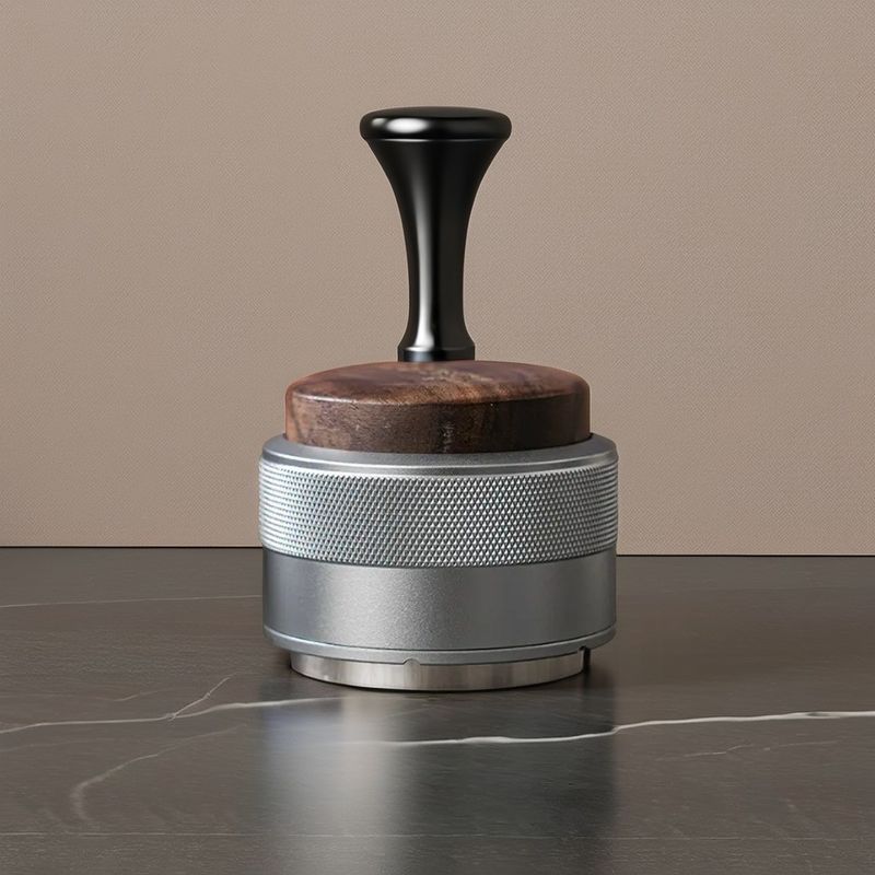 Dispensador de café de aço inoxidável com decoração de nozes