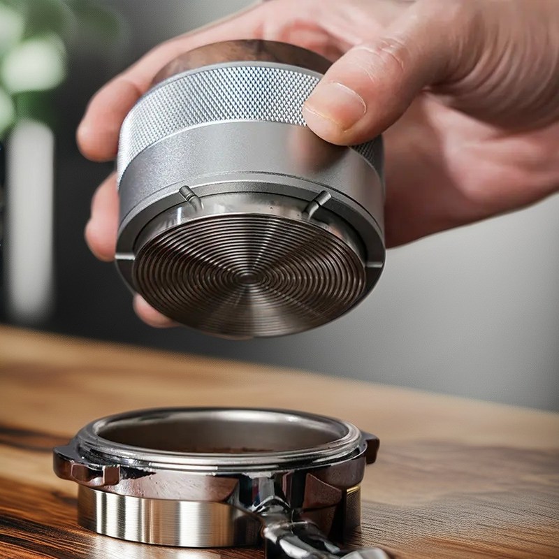 Dispensador de café de aço inoxidável de base de tronco ecológico de 58 mm para barista