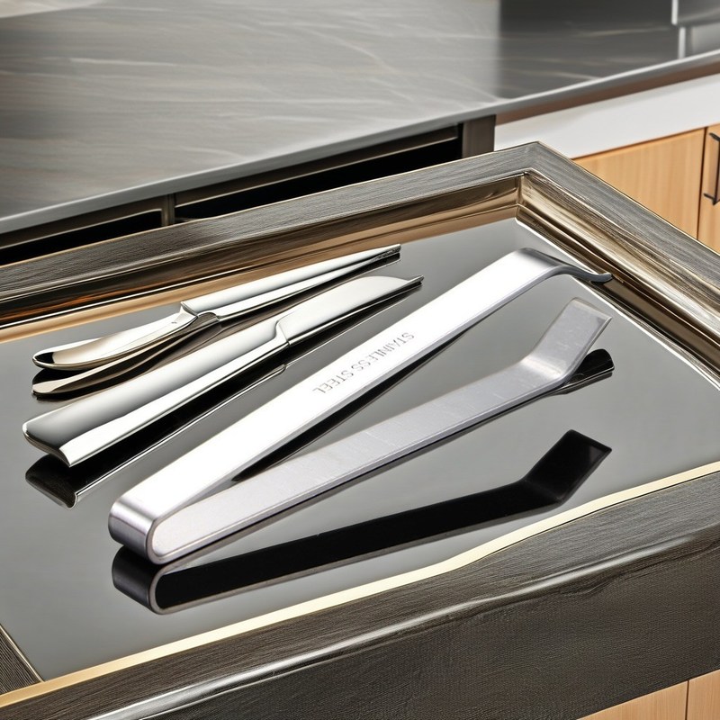 Pinças de remoção de ossos de peixe de aço inoxidável e ferramenta de pinça de bambu para utensílios de melamina