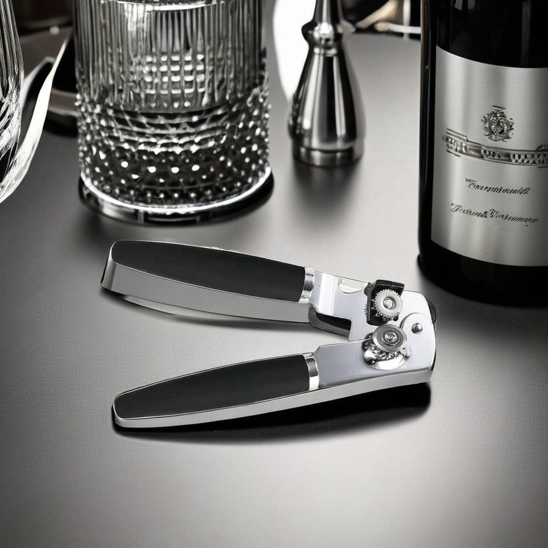 Presentes Manual de aço inoxidável de design personalizado pode abre garrafas de cerveja com manivela fácil