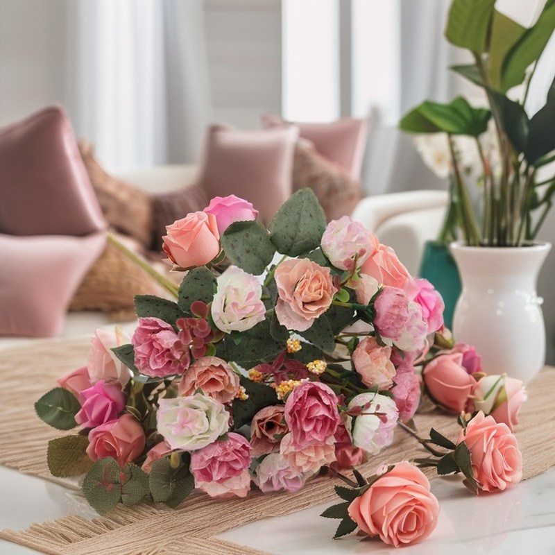 Bouquet de Outono Eco-friendly Rosas de diamante requintadas para Casamentos Decoração do lar e muito mais