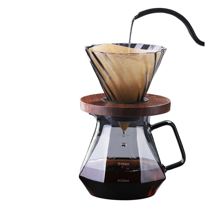 Servidor de café expresso de vidro borosilicato de tipo metálico ecológico resistente ao calor