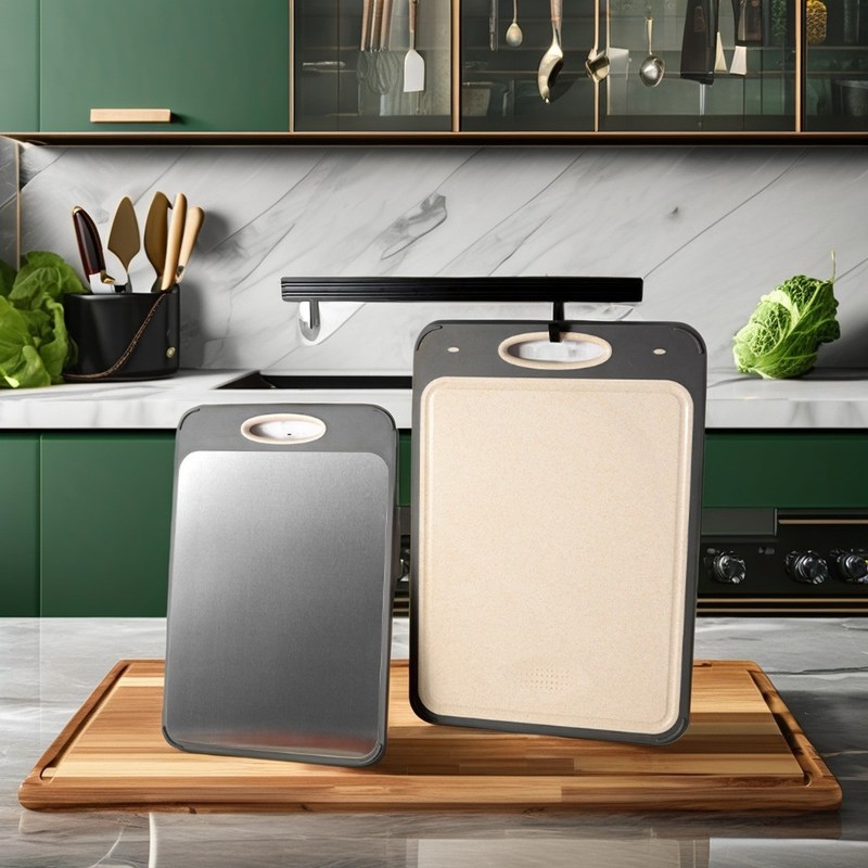 Quadro de plástico espessado e tabuleiro de corte antiderrapante de bambu PP ecológico para cozinha essencial