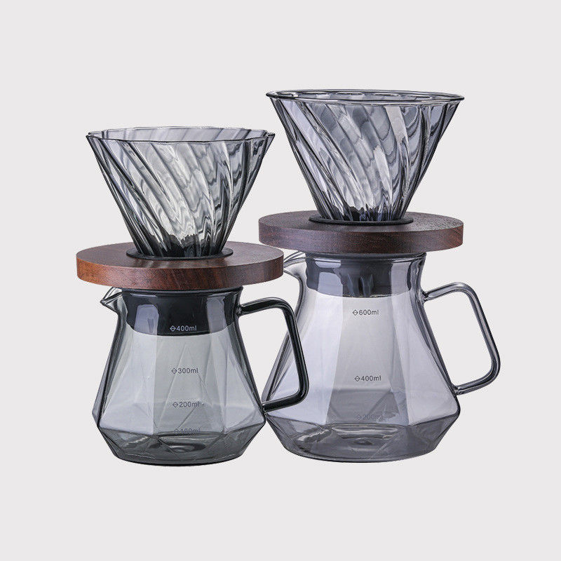 Copo de gotejamento de vidro de alto borosilicato para despejar café 400ml Capacidade resistente ao calor
