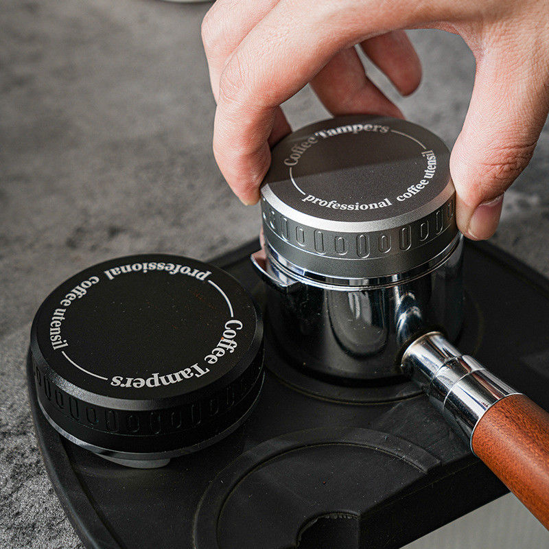 2-em-1 nivelador de café com tampa de madeira ecológica 304 aço inoxidável Barista Essentials