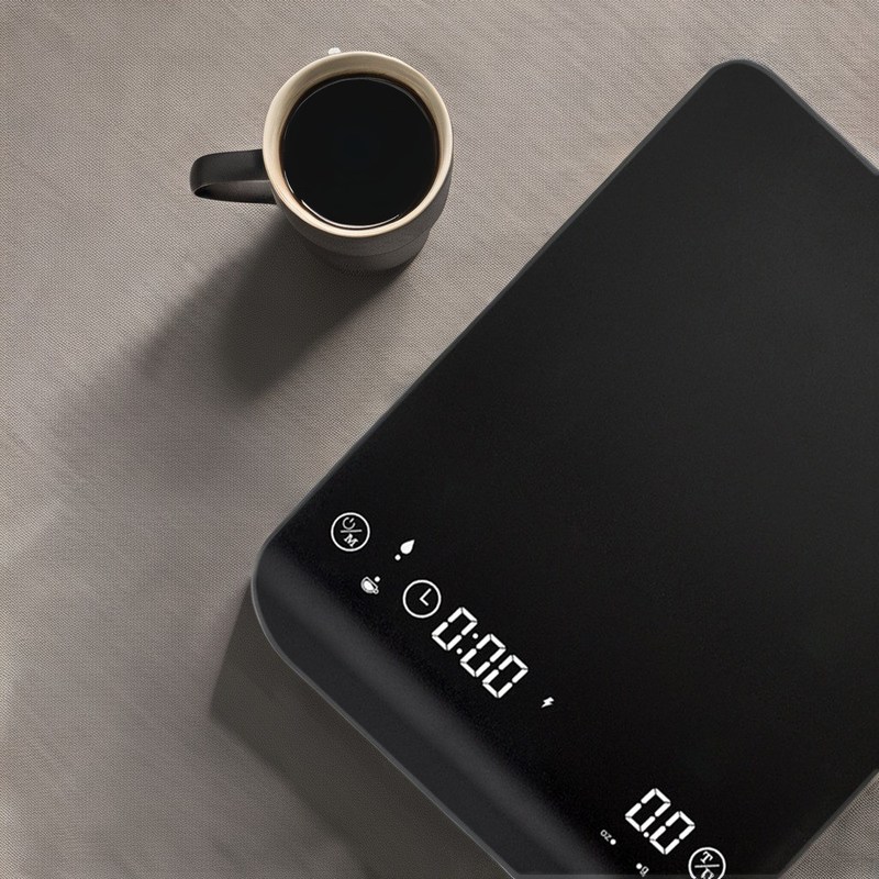 Timer e Base de silicone BAMBOO Balança digital recarregável para café 3kg/0,1g Precisão