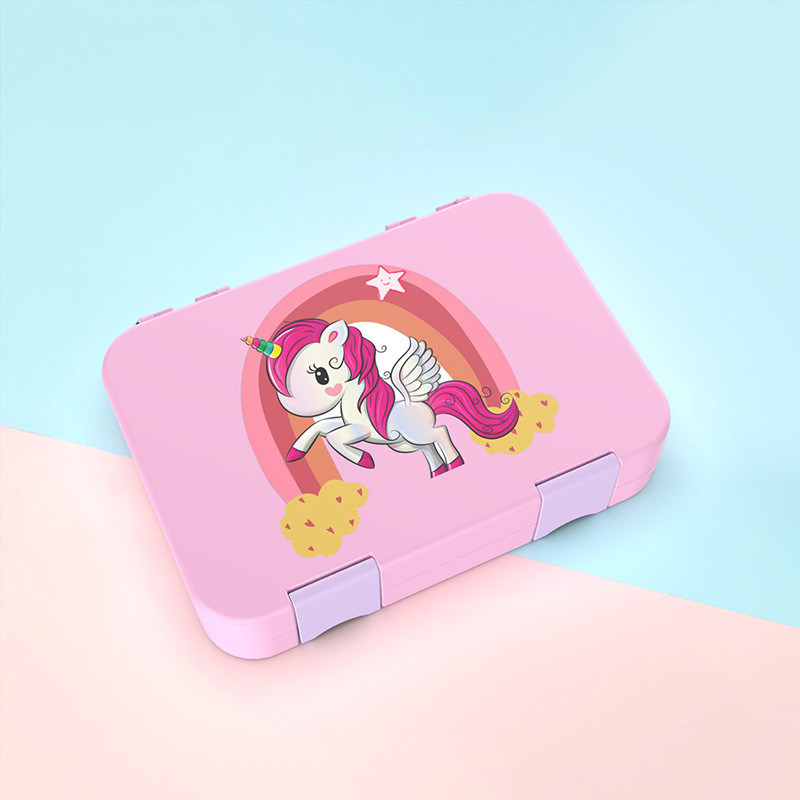 Caixa de almoço Bento de fibra de bambu de 2 camadas em 6 cores Inclui talheres para adultos