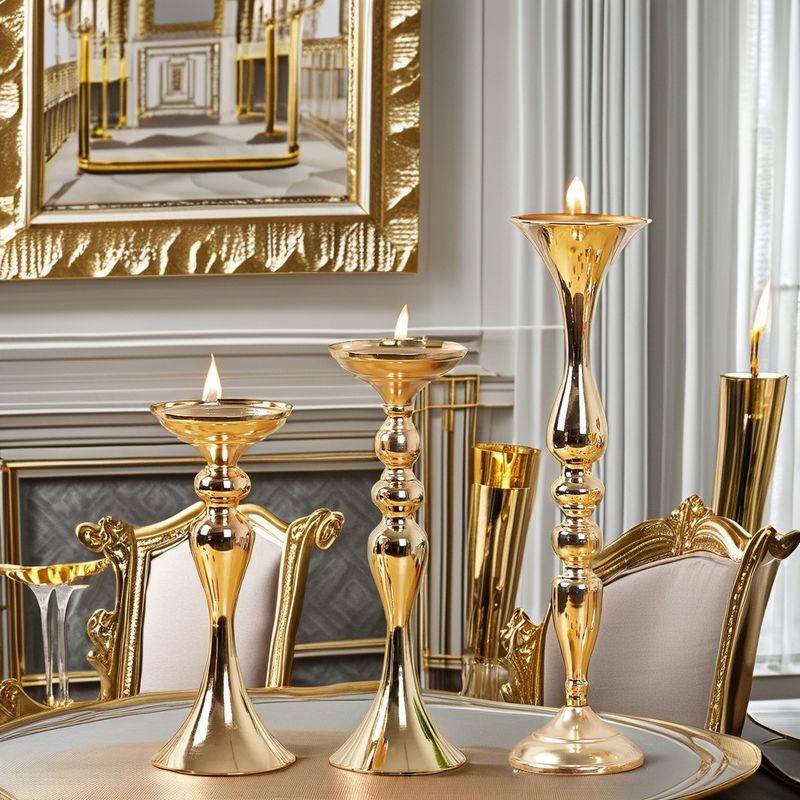 Elegante metal de ouro porta-velas de sereias para decorações de mesa de casamento banquetes domésticos