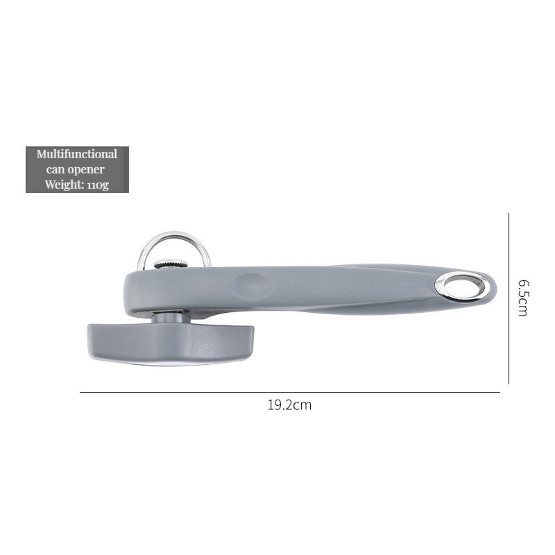 Abridores de lata de aço inoxidável resistentes e sem esforço com design de botão de virar e logotipo personalizável