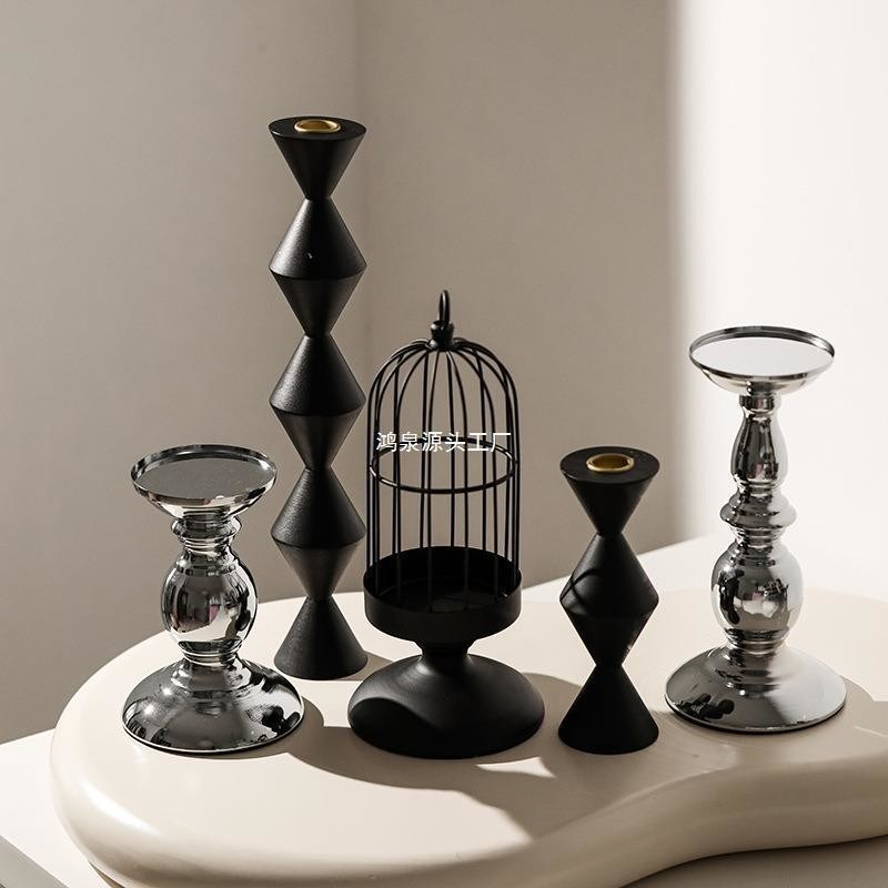 Casa Decorativo American Iron Mesa Candeeiro para Aromaterapia Metal Candlestick