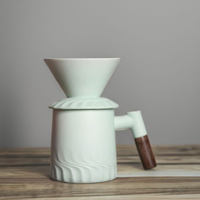 500ml Capacidade Moderna Vintage Cerâmica Verter Sobre Cafeteira com filtro de porcelana Dripper