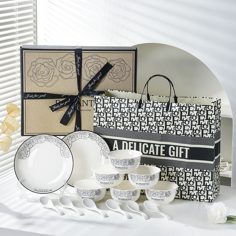 Cartões animados personalizados Decal Impressão Stoneware Cinerary Sets para Home Hotel Restaurante
