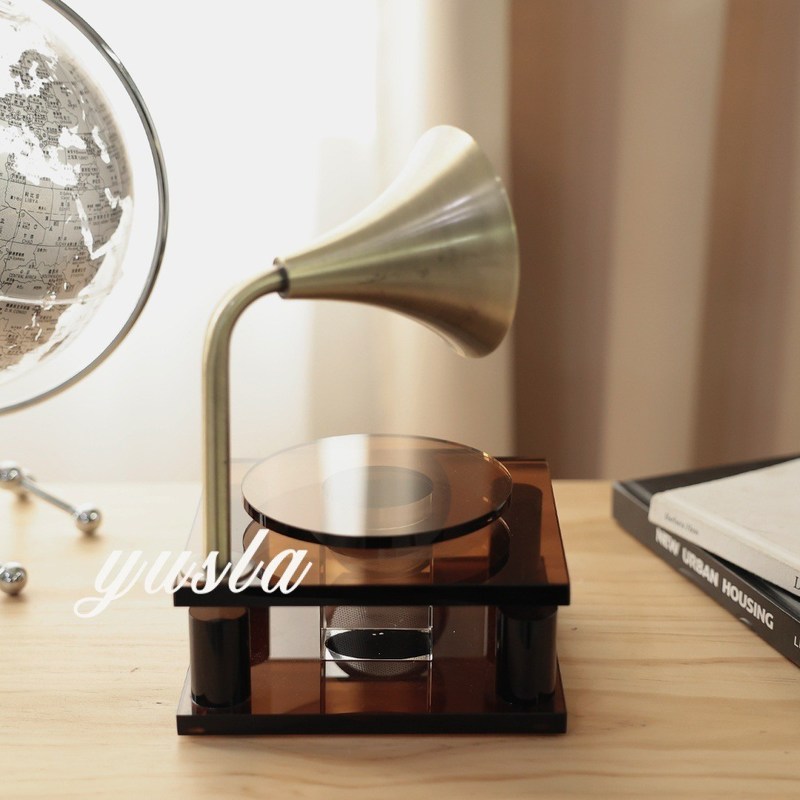 Elegante Anjo Tema Knick-Knack Retro Ash Crystal Record Player para decoração de hotel