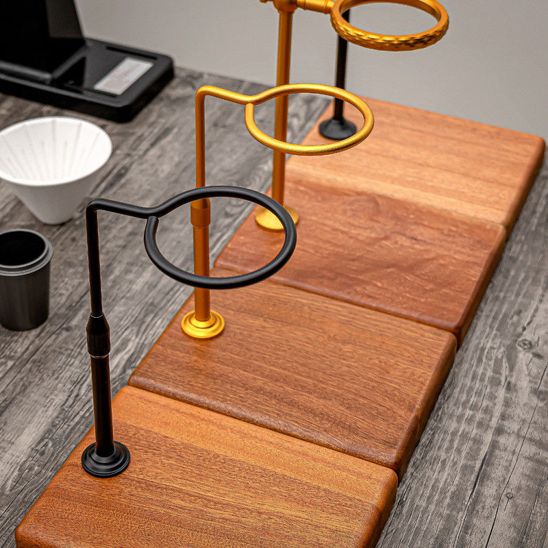 Moderno Design Copper Dripper Stand Madeira Sólida Despejar sobre Estação de Café Conjunto para casa de preparação de chá