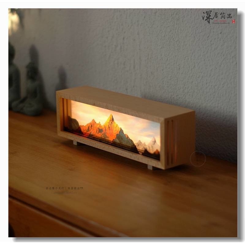 Tamanho personalizado Rizhao Jinshan Modern Rechargeable Night Light Meili Snow Mountain Desktop Atmosphere Light Canvas Cultural Gift Qianli