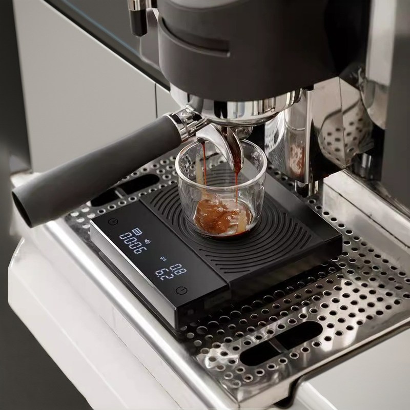 Black Mirror Design Balança de café para cozinha 2kg Capacidade e energia USB