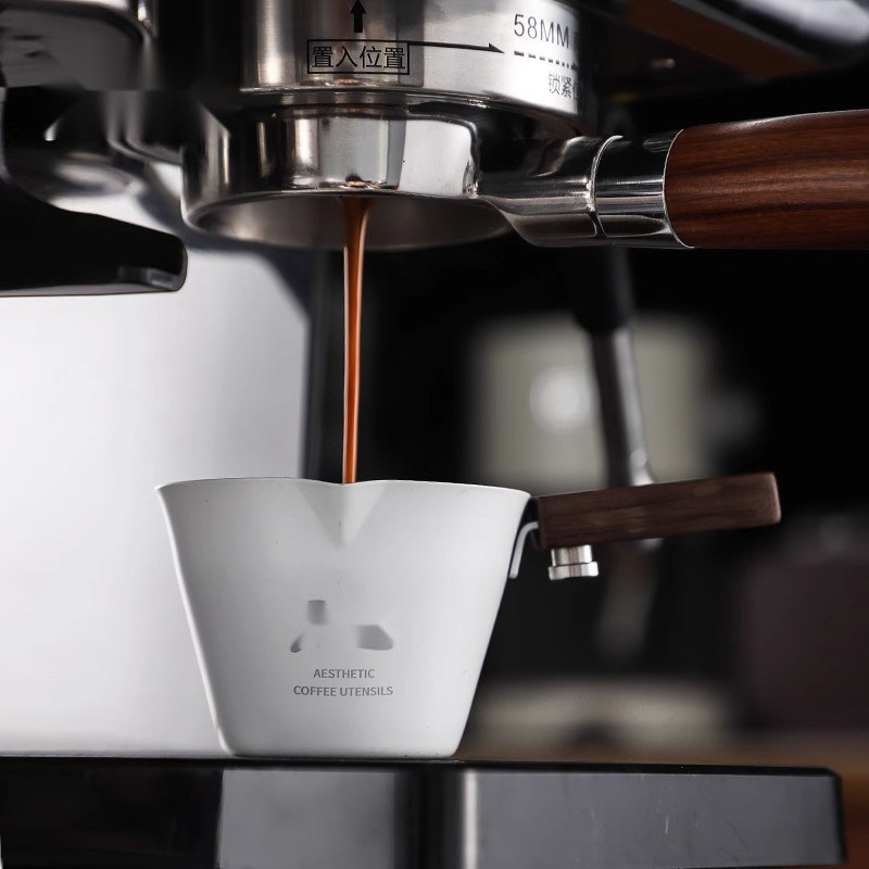 120 ml de aço inoxidável Espresso Shot Cup Medir com cabo de boca ferramenta de plástico