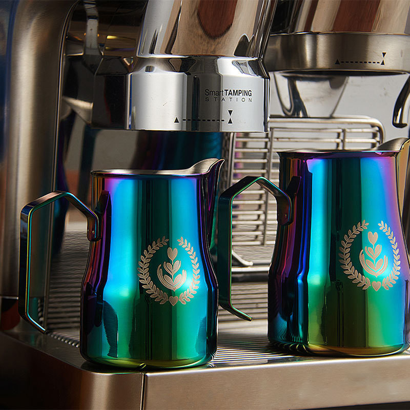 350ml/500ml Jarro de leite de aço inoxidável para café Espresso Design especial