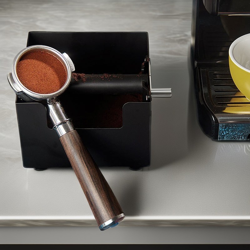 Caixa de batida de aço inoxidável de silicone cuboide removível para ferramentas de café e chá
