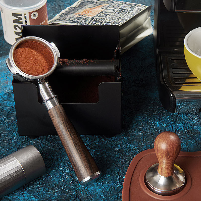 Caixa de batida desmontável antiderrapante de silicone de plástico para ferramentas de café e chá