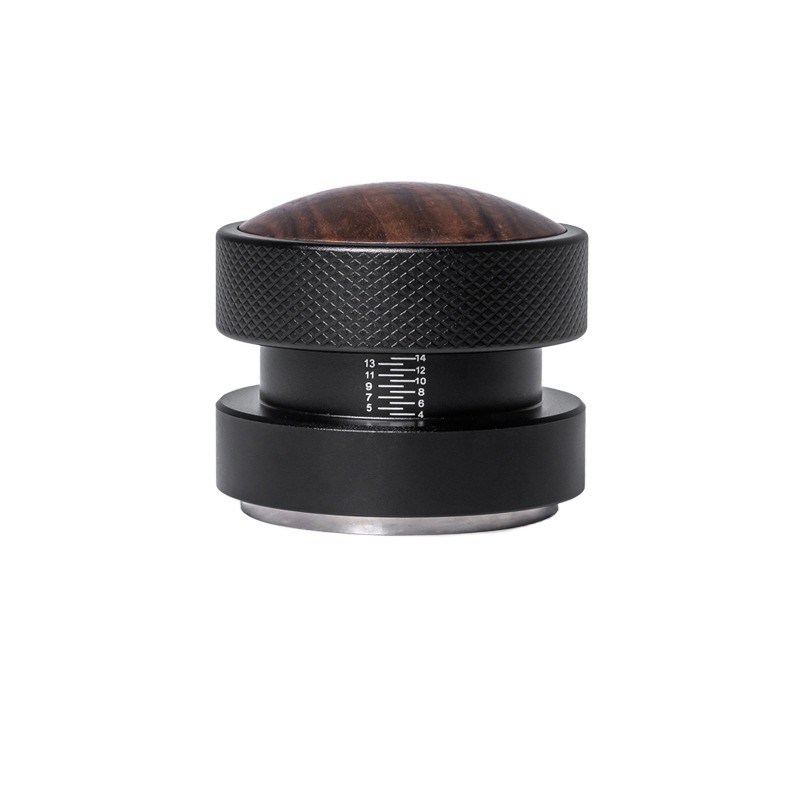 51mm 53mm 58.35mm Espresso Tamper Walnut Wood Cap Material Metal Base de aço inoxidável