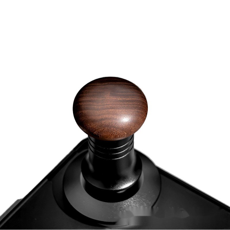 Profundidade ajustável 51mm Manutenção de madeira maciça Manutenção de café Tamper Base de ondulação de aço inoxidável para cozinha