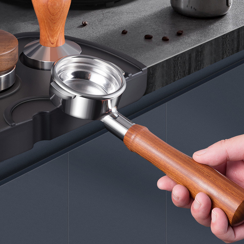 Prensagem de pó de café 51MM 58MM Anel de dosagem de madeira magnética para serviços de comida para levar