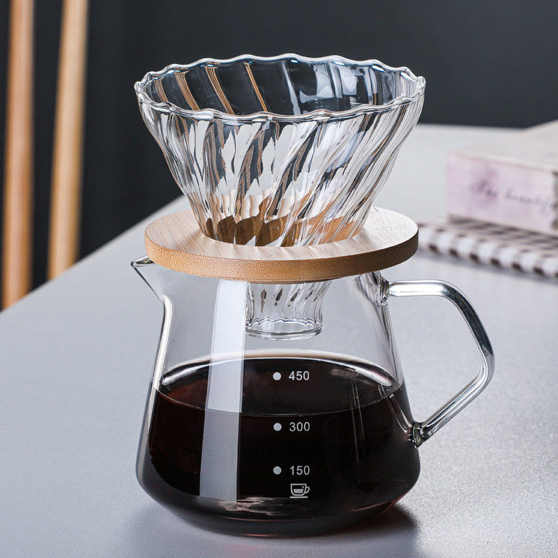 Receptor de café em forma de V de prata resistente a altas temperaturas para restaurantes e casas