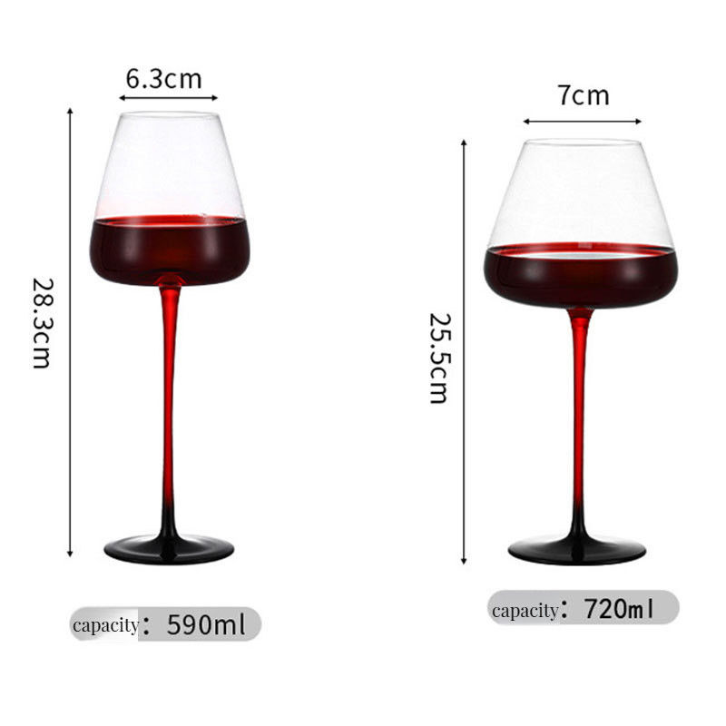 Flutas de fundo concavas com listras verticais coloridas VINHO VÍNIO com caule sem tipo cerâmico