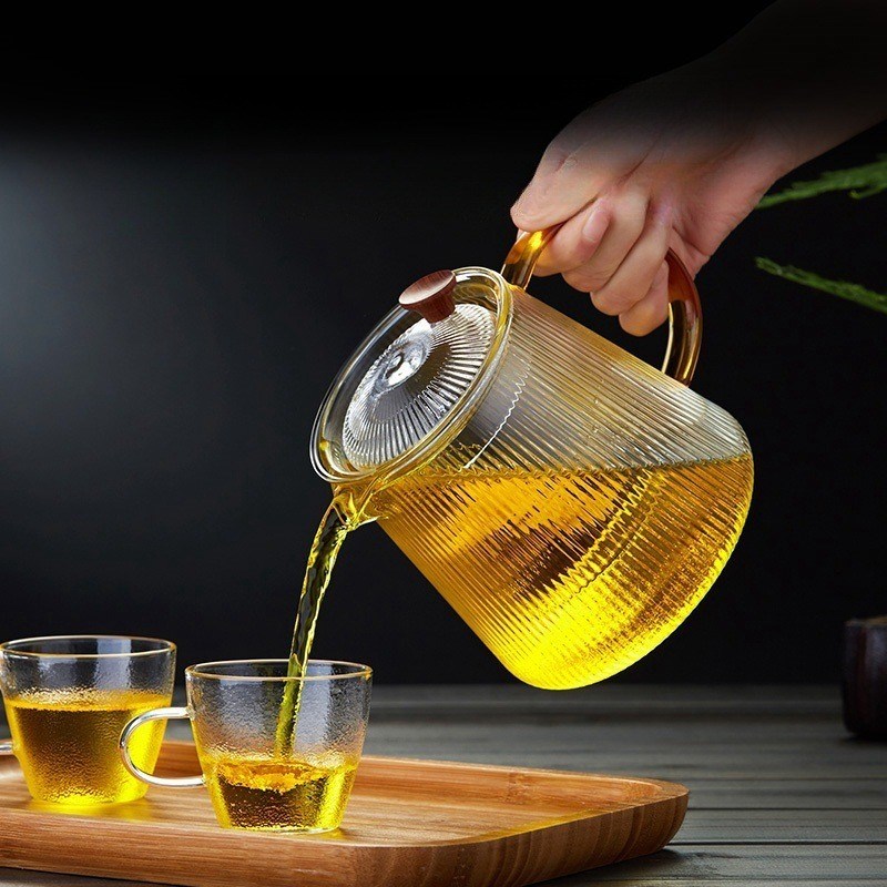 500ml/800ml/1000ml Potes de chá de vidro-Design clássico Resistente ao calor Design resistente ao manuseio