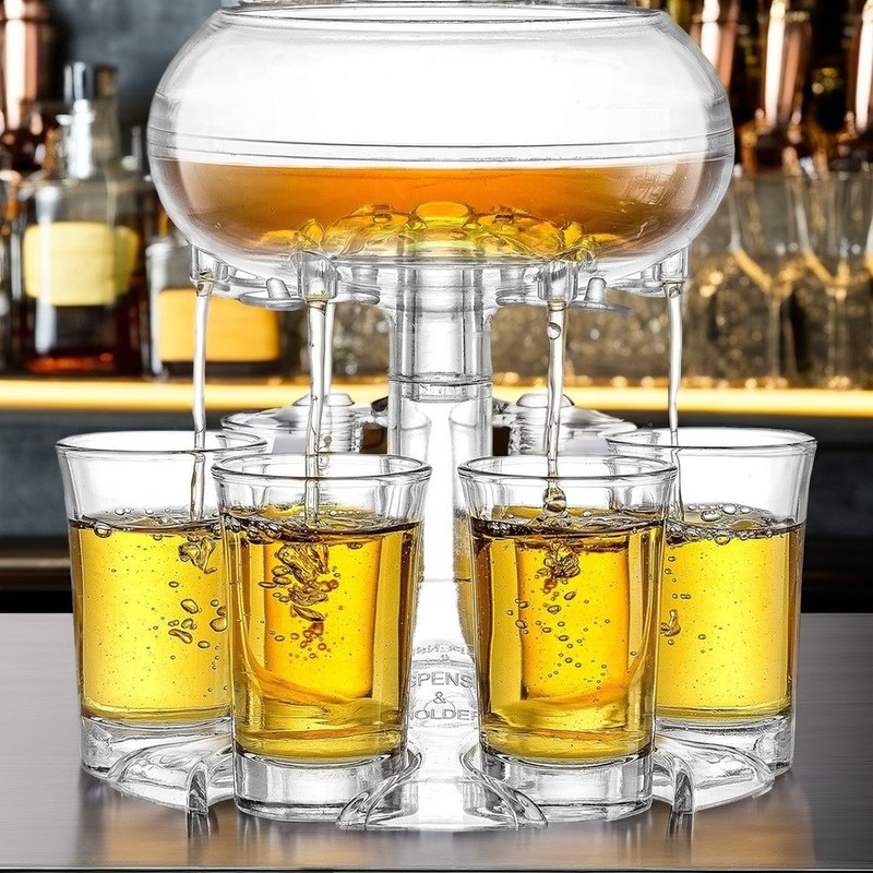 Exquisito Dispensador de 6 copos e suporte para festas Barware Cocktails de cerveja e uísque