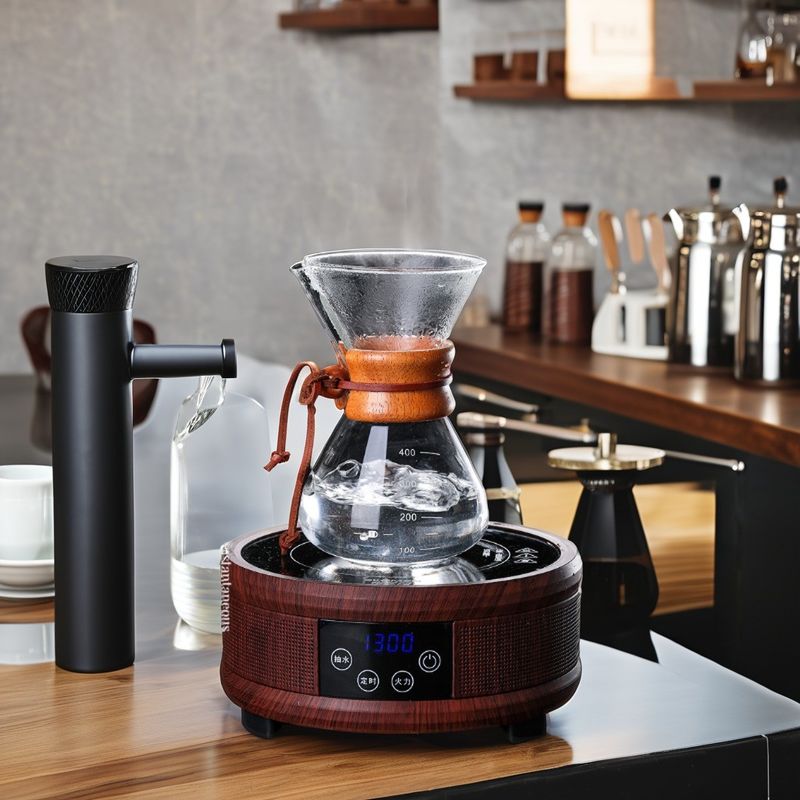 Logotipo personalizado Máquina de café de vidro de borosilicato de parede dupla para resistência ao calor incomum